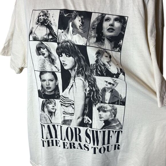 Taylor swift the eras tour official merch band tee swiftie cream colored Taylor - Picture 3 of 5